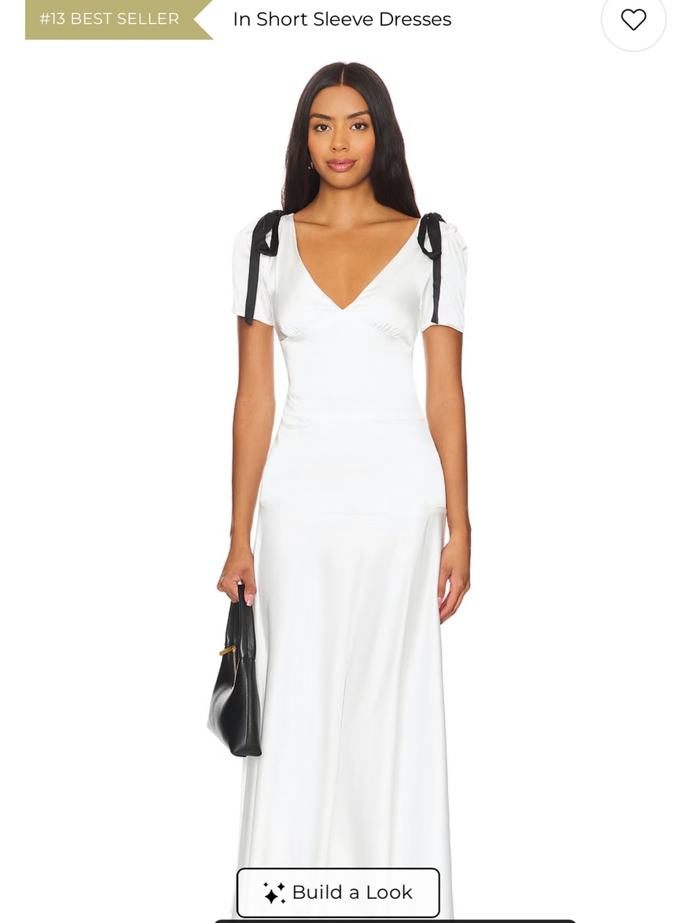 Lioness White Maxi Dress with Black Shoulder Ties